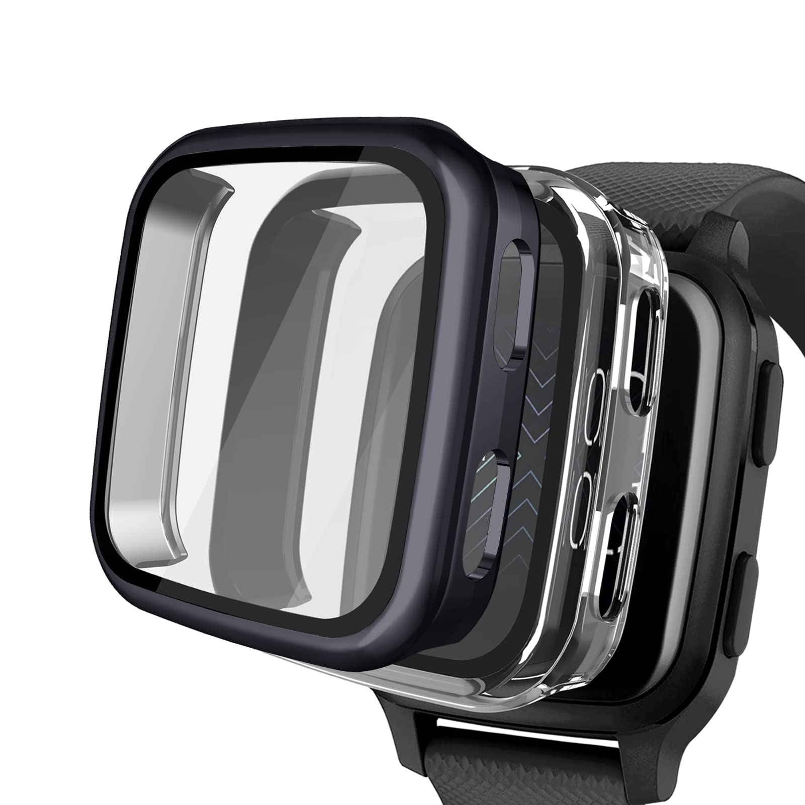 Amazon.co.jp: 2パック ハードPCケース Garmin Venu Sq対応 9H強化